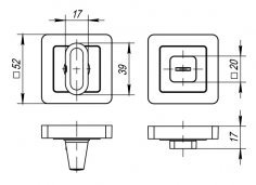 Ручка поворотная BK6.K.QR52 (BK6 QR) SN/CP-3 матовый никель/хром