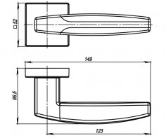 Ручка раздельная K.USQ52.ARC (ARC USQ2) SN/CP-3 матовый никель/хром