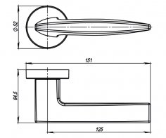 Ручка раздельная R.URB52.SQUID (SQUID URB9) ОВ-13 античная бронза