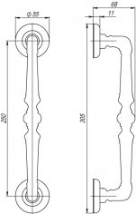 Ручка-скоба PULL.SM250.PALAZZO RB-10 (PALAZZO PULL SM) французское золото