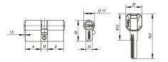 Цилиндровый механизм (Z400/90) Z4000Key90(40+10+40) CP хром 