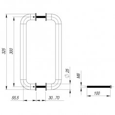 Ручка-скоба PULL.PH25/300.21 INOX 304 (PH-21-25/300-INOX)