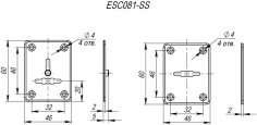 Декоративная накладка ESC081-SS (нержавейка) на сув. замок (1 пара) "2"