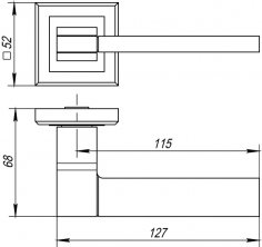 Ручка раздельная K.QL52.TECH (TECH QL) GR/CP-23 графит/хром