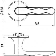 Ручка защелка DK624 AB-ET (6024 AB-E) (кл./фик.) бронза