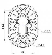 Накладка на цилиндр ESC.C/CRE/OV.12 (ESC-12C) CP хром (2шт. в уп.,отгр. по 1 шт.)