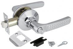 Ручка защелка DK626 CP-BK (6026 CP-B) (фик.) хром