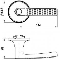 Ручка защелка DK626 PB-ET (6026 PB-E) (кл./фик.) золото