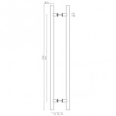 Ручка-скоба PULL.PH25/825.22 INOX 304 (PH-22-25/825-INOX)