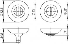 Ручка поворотная BK6.R.TL54 (BK6 TL) WH-19 белый