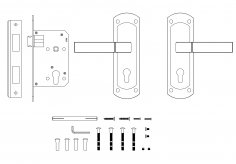 Замок цилиндровый с ручкой LOCKSET90.ORION.4585-3 (KIT P90 4585/3 ORION) SN/CP мат.никель/хром