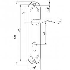Ручка на планке HANDLE90.CRONA.18-85 (P90 8518 CRONA) СP хром