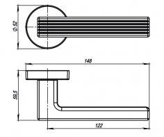 Ручка раздельная R.URB52.LINE (LINE URB6) BL-26 черный