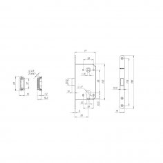 Корпус врезного замка MAGNM85C-50 (M85C-50) GR графит