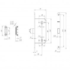 Защелка врезная MAGNM96WC-50 (M96WC-50) WH белый
