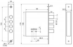 Замок врезной 85200-ЗВ8-8М/15