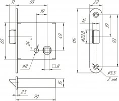 Защелка Меттэм-ЗЩ1-3 (прав.)