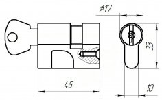 Цилиндровый механизм МЦ8-6 (накл.) под один ключ