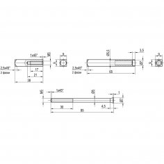 Разрезной шток  DOORLOCK для замков с функцией антипаники 9мм/38x65мм