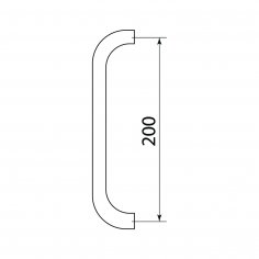 Ручка-скоба DOORLOCK PHS02/25/200  мм, SSS матовая нержавеющая сталь