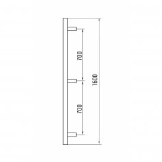 Ручка-скоба DOORLOCK PHS09/32/3ст/1400 мм/1600  мм, SSS матовая нержавеющая сталь
