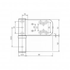 Дверная петля SIMONSWERK SIKU 3D Serie K 3035 H9 накладная, коричневая