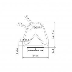 Уплотнитель для дверей D-образный 16х16,25 мм, самоклеящийся (цена за погонный метр)
