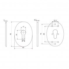 Ключевина для цилиндра DOORLOCK S01/PZ SSS (матовая нерж. сталь)