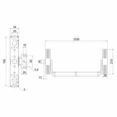 Механизм системы "антипаника"  DOORLOCK V PD700RA/FR серия Variant, черный