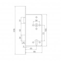 Замок дверной DOORLOCK 401, цилиндровый, нержавеющая сталь