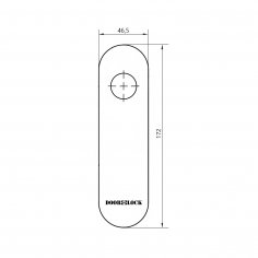 Накладки пластиковые на дверные ручки DOORLOCK V S38KP/F без отверстия под цилиндр, черная