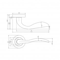 Ручка дверная DOORLOCK M017/Y Altair, полированная латунь
