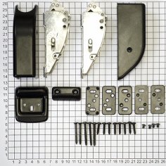 Верхняя и нижняя защелки DOORLOCK PD900FR/L, черные. Для противопожарных и наружных дверей. В комплекте ответные планки с регулировочными пластинами.