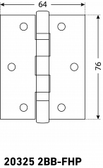 АЛЛЮР 20325 (77х64) 2BB-FHP AB 2 подш.,ст.бронза Петля дверная 2 шт