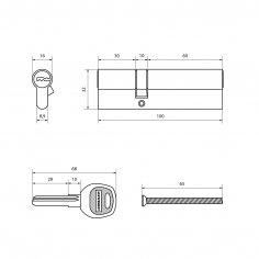 АЛЛЮР DL-01 100 (30х10х60) BP перекод.5+2 перфокл. Цилиндровый механизм