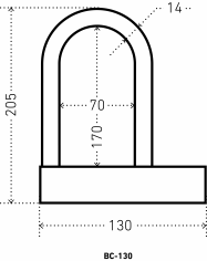 АЛЛЮР ВС-130 d=15мм Замок велосипедный навесной