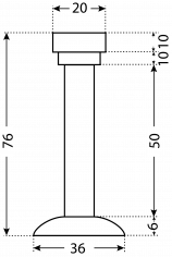 АЛЛЮР прямой золото ограничитель дверной ЕВРОПАКЕТ