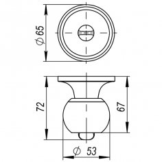 Ручка защелка DK682 SN-BK (6082 SN-B) (фик.) мат. никель