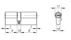Цилиндровый механизм (AX200/90) AX2000Key90 (40+10+40) CP хром 