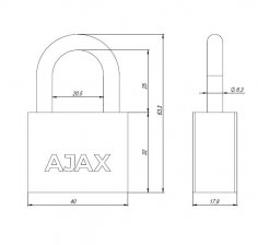 Замок навесной PD-3040 (PD-30-40) 3 fin key /блистер