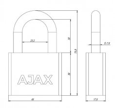 Замок навесной PD-3050 (PD-30-50) 3 fin key /блистер