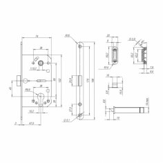Корпус замка ML85-50 SSC (сатин.хром) 