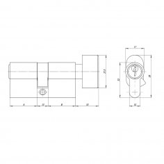 Цилиндровый механизм (AZ102/90) AZ1002Knob90 (35+10+45) CP хром 
