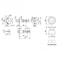 Ручка защелка DK672 BL-PS (6072 BL-P) (без фик.) черный