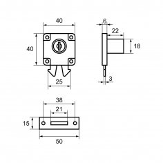 СТАНДАРТ 6202 для шкафов-купе замок мебельный