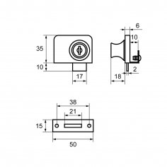 СТАНДАРТ 805 на 2 стекла замок мебельный
