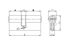 Цилиндровый механизм с вертушкой 164 OBS SCE/68 (26+10+32) mm латунь 5 кл. new