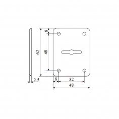 Ключевина для сувальдного ключа DOORLOCK S03/L PB (полированная латунь)