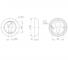 Накладка под цилиндр ET.R.LD54 (ET-1) SN/CP-3 матовый никель/хром