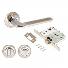 АЛЛЮР АРТ "ПОЛО" SN/CP+L7050S SN+BK-R1 SN (1582/S7050) мат.никель/хром Компл ручка и защ с фикс